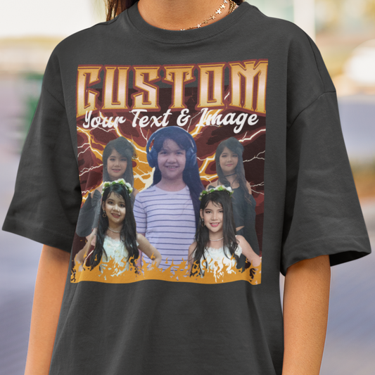 Custom Photo Unisex Heavy Cotton Tee - Personalized T-Shirt with Your Image & Text